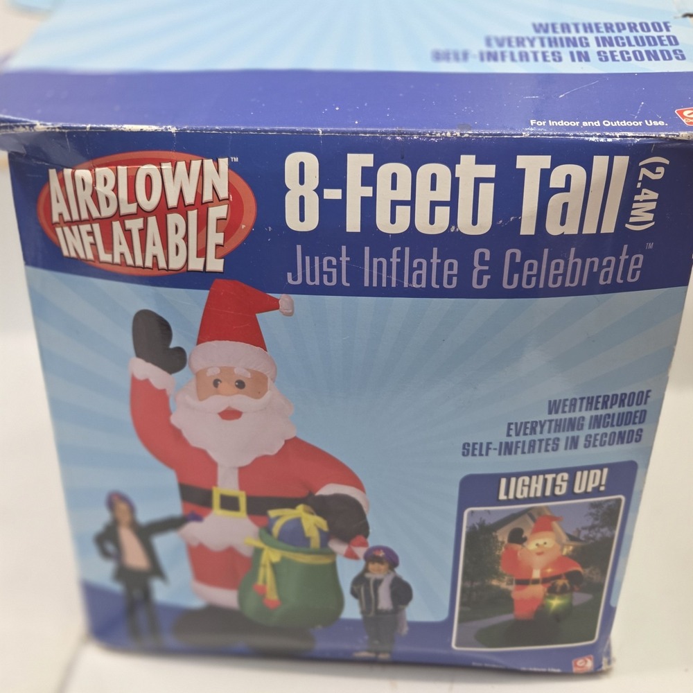Gemmy Airblown Inflatable 8Ft Waving Santa Christmas Yard Decor Lighted Complete